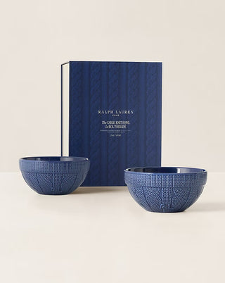 Cable-Knit Ceramic Bowl Gift Set