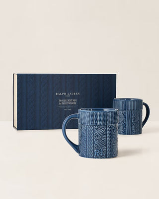 Cable-Knit Ceramic Mug Gift Set