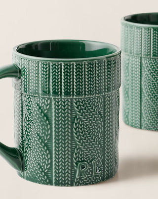 Cable-Knit Ceramic Mug Gift Set