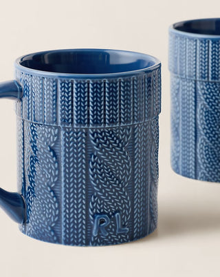 Cable-Knit Ceramic Mug Gift Set