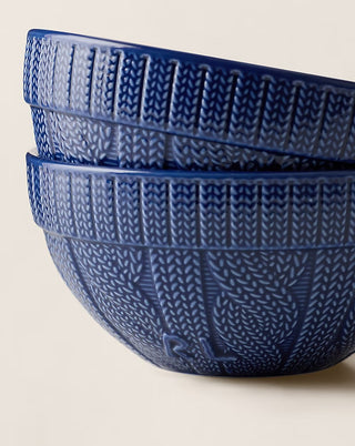 Cable-Knit Ceramic Bowl Gift Set