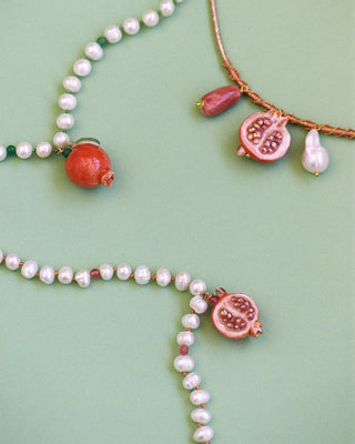Short Pearl Pomegranate Necklace