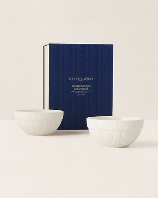 Cable-Knit Ceramic Bowl Gift Set