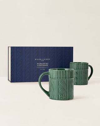 Cable-Knit Ceramic Mug Gift Set