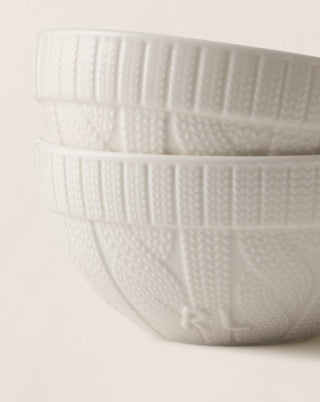 Cable-Knit Ceramic Bowl Gift Set