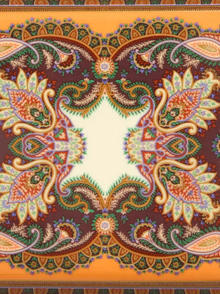 RECTANGULAR PORCELAIN TRAY WITH PAISLEY FOLIAGE MOTIF