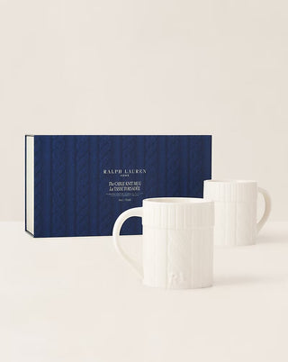 Cable-Knit Ceramic Mug Gift Set