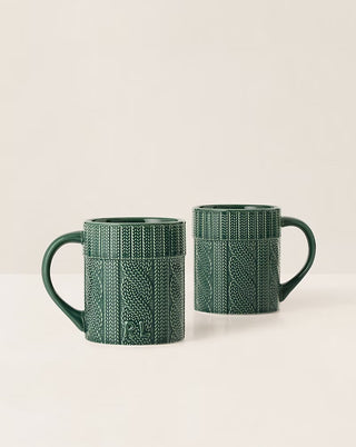 Cable-Knit Ceramic Mug Gift Set