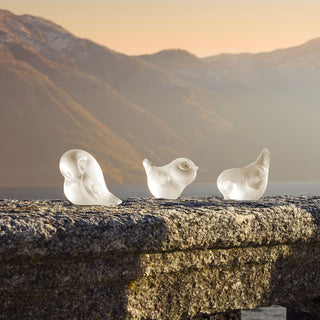 LALIQUE -PIOU-PIOU WING UP SCULPTURE